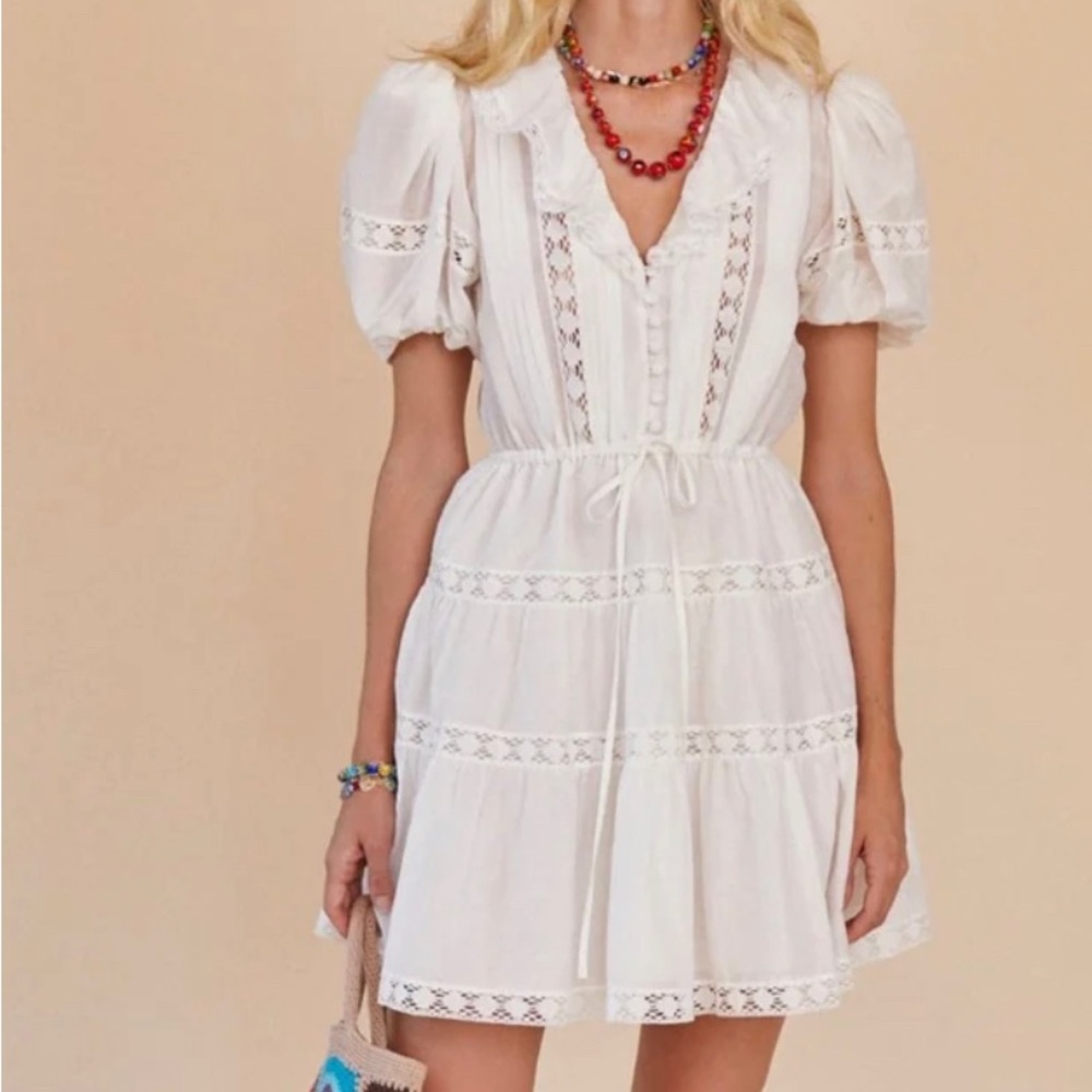 Hunter Bell Darby white eyelet, lace dress - Size S